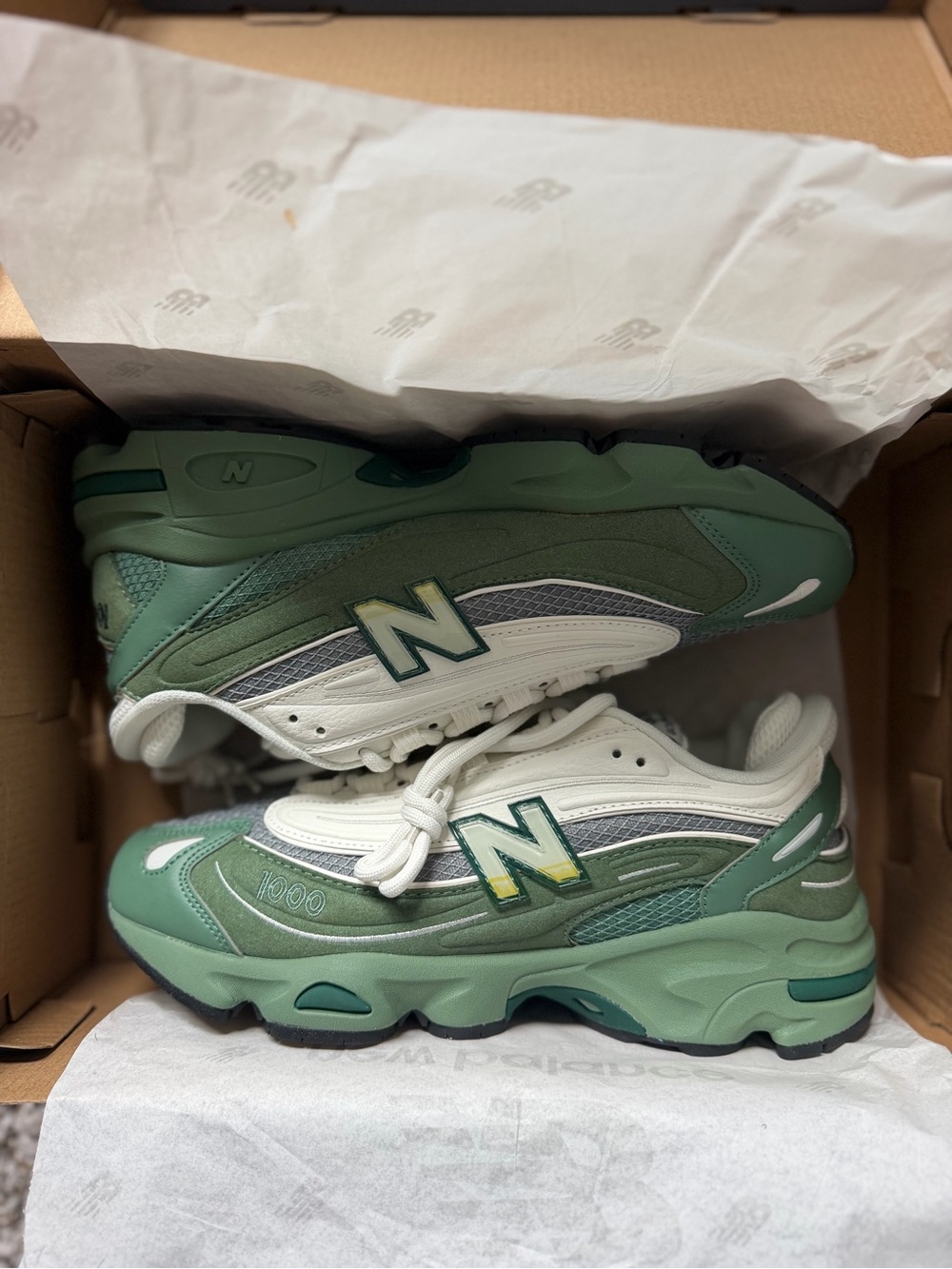 New Balance 1000 M1000MA Green/White Running Sneakers Men’s Size 9 EU 42.5 NEW - Picture 4 of 8